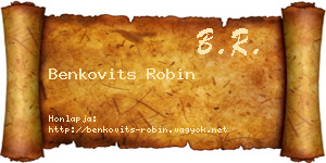 Benkovits Robin névjegykártya